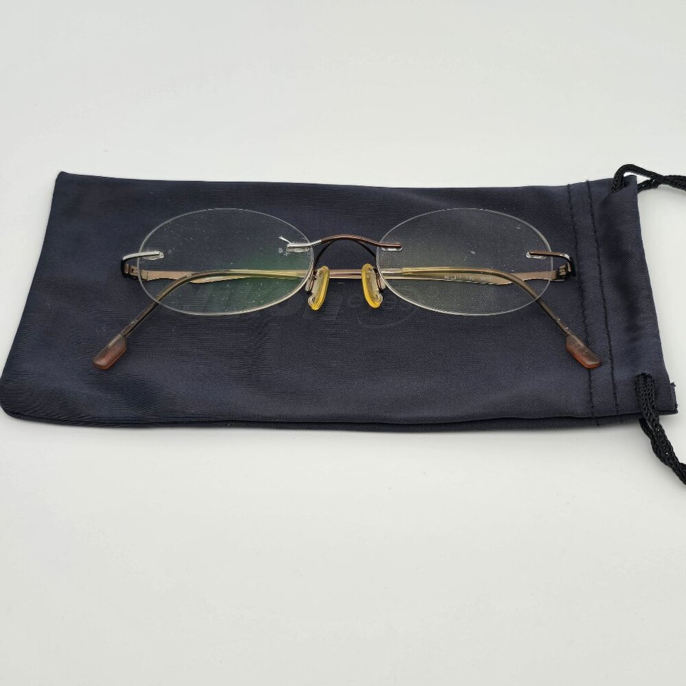 Nikon 0815 Brown Bronze Titanium Rimless Eyeglasses Frame w/ Case 48-17-140